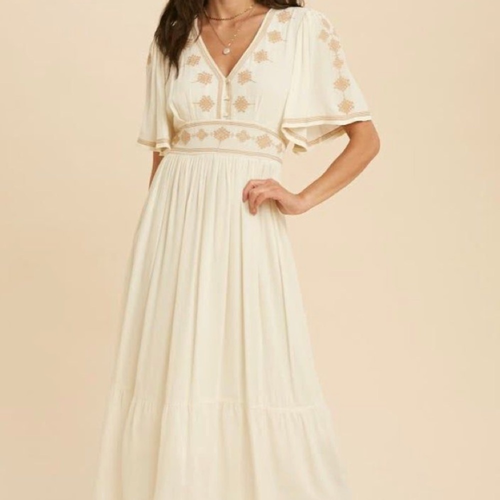 Embroidered maxi dress